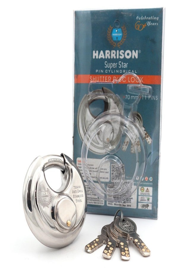 Harrison 70mm 12 Pin Round Padlock Pack of 2| Padlock, Padlocks, Locks for Home, Locks for Main Door - Image 4
